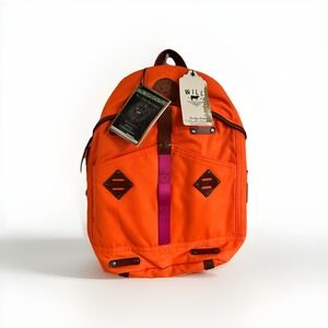 Give Will Leather Goods Canvas Campus Laptop Backpack Pink & ORANGE NWT!